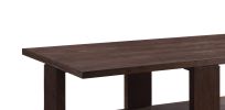 Contemporary Style Rectangular Coffee Table with Open Bottom Shelf, Brown