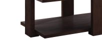 Contemporary Style Rectangular Coffee Table with Open Bottom Shelf, Brown