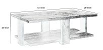 Contemporary Style Rectangular Coffee Table with Open Bottom Shelf, Brown