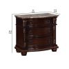 Wooden Nightstand with Three Spacious Drawers and Bun Feet, Brown