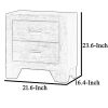 2 Drawer Wooden Nightstand with Metal Handles and Bracket Legs, Brown
