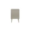 2 Drawer Contemporary Nightstand with Bar Handles and Splayed Legs, Silver