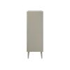 5 Drawer Contemporary Chest with Bar Handles and Splayed Legs, Silver