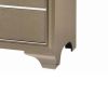 Five Drawer Wooden Chest with Polished Metallic Pulls, Champagne Gold
