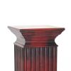 Square Shaped Column Pedestal with Reeded Design, Brown