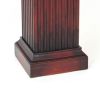 Square Shaped Column Pedestal with Reeded Design, Brown