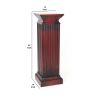 Square Shaped Column Pedestal with Reeded Design, Brown