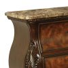 Bombe Shaped Nightstand with Carving and Molded Details, Cherry Brown