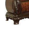 Bombe Shaped Nightstand with Carving and Molded Details, Cherry Brown