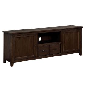 Transitional Wooden TV Stand with Display and Storage Space, Brown