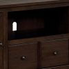 Transitional Wooden TV Stand with Display and Storage Space, Brown