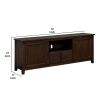 Transitional Wooden TV Stand with Display and Storage Space, Brown