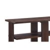 Wooden Sofa Table with 2 Open Display Shelves, Brown