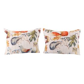 20 x 36 Polyester King Pillow Sham, Nature Inspired Print, Set of 2, Multicolor