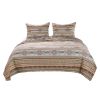 2 Piece Polyester Twin Quilt Set, Kilim Pattern, Multicolor