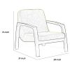 Wooden Lounge Chair with Block Legs and Padded Seat, Yellow