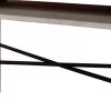 Rectangular Console Table with Concrete Top and  Metal Base, Gray and Black