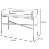 Rectangular Console Table with Concrete Top and  Metal Base, Gray and Black