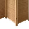 3 Panel Bamboo Shade Roll Room Divider, Natural Brown