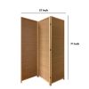 3 Panel Bamboo Shade Roll Room Divider, Natural Brown