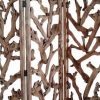 72 Inch 3 Panel Screen Divider, Rustic, Mulberry Branch Design, Brown