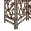 72 Inch 3 Panel Screen Divider, Rustic, Mulberry Branch Design, Brown