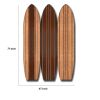 71 Inch Panel Screen Divider, Surfingboard Design, Stripes, Brown