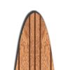 Contemporary Wooden Surfboard Wall Art with Block Stripe Print, Brown