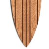 Contemporary Wooden Surfboard Wall Art with Block Stripe Print, Brown