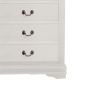 5 Drawer Wooden Chest with Metal Hanging Pulls and Bracket Feet, White