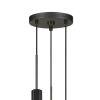 Hexagonal Metal Frame 3 LED Light Pendant with Glass Diffuser, Black