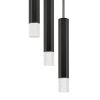 Hexagonal Metal Frame 3 LED Light Pendant with Glass Diffuser, Black