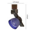 12W Integrated Metal and Polycarbonate LED Track Fixture, Bronze and Blue