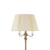 150 Watt 6 Way Metal Floor Lamp with Fabric Tapered Shade, Gold