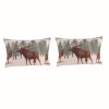 2 Piece Twin Quilt Set, Animal Print, Plaid Pattern, Green and Brown
