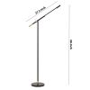 10 Watt Adjustable Metal Frame Floor Lamp, Black and Brass