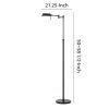 10W LED Adjustable Metal Floor Lamp with Swing Arm, Black