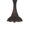 Polyresin Table Lamp with Glass Shade and Pull Chain Switch, Multicolor