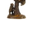150 Watt Resin Body Table Lamp with Bear Design and Twig Shade, Bronze