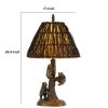 150 Watt Resin Body Table Lamp with Bear Design and Twig Shade, Bronze