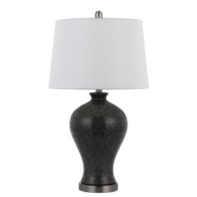 Ceramic Urn Shaped Base Table Lamp with Speckles, Set of 2, Black