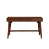 Writing Desk with 3 Drawers and Angled Legs, Walnut Brown
