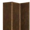 Metal 3 Panel Screen with Textured Nub Head Accent Borders, Brown