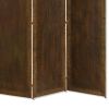 Metal 3 Panel Screen with Textured Nub Head Accent Borders, Brown