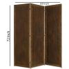 Metal 3 Panel Screen with Textured Nub Head Accent Borders, Brown