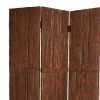 Wooden Foldable 3 Panel Room Divider with Plank Style, Small, Brown
