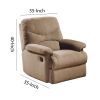 Deby 35 Inch Modern Motion Recliner Chair, Soft Microfiber Seat, Brown