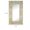 57 Inch Accent Wall Mirror, Thick Fir Wood Frame, Gold Leaves and Flowers