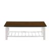 Viki 3 Piece White Coffee and End Table Set, Crossed Accents, Slatted Shelf