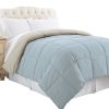 Genoa Queen Size Box Quilted Reversible Comforter The Urban Port, Gray and Blue